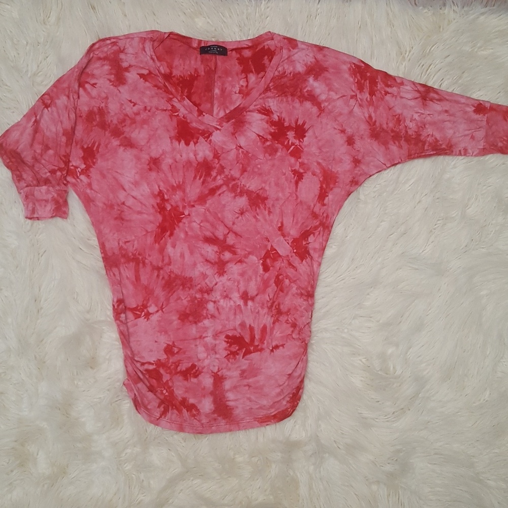 Made By Johnny Tie Dye 3/4 Sleeve Top Sz L
